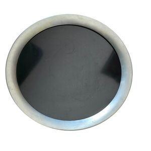 Round Large Black and Silver Tray